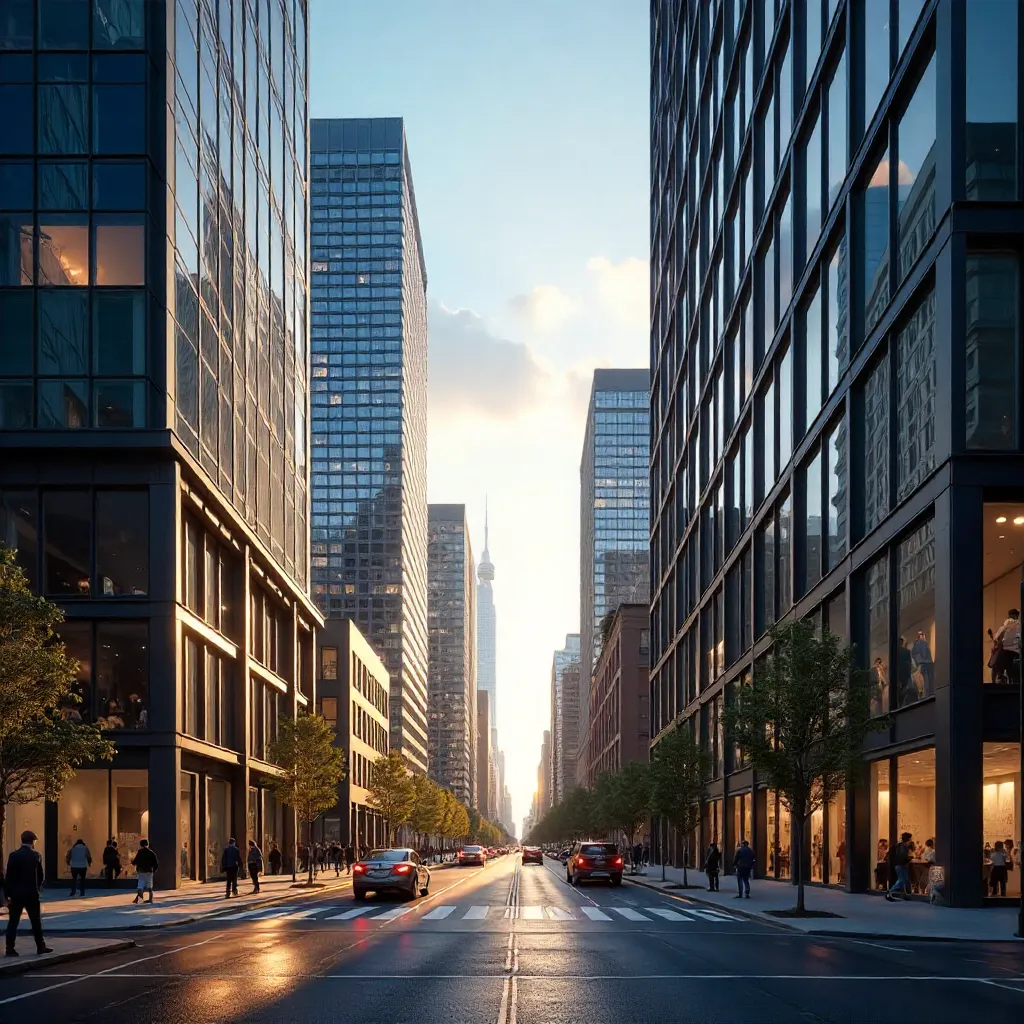 Reflective Glass Skyscrapers in Downtown Toronto