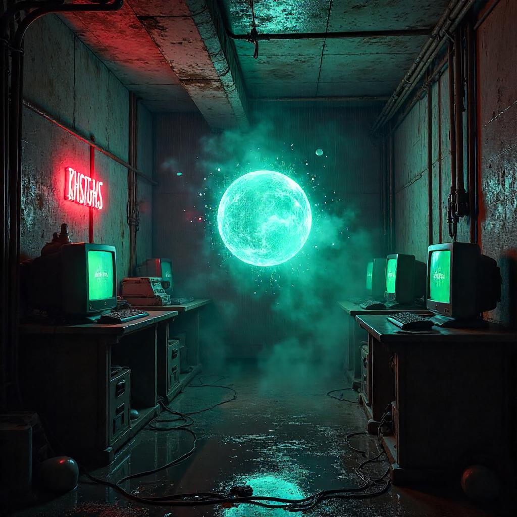 Spirit Orb in a Neon Cyberpunk Bunker