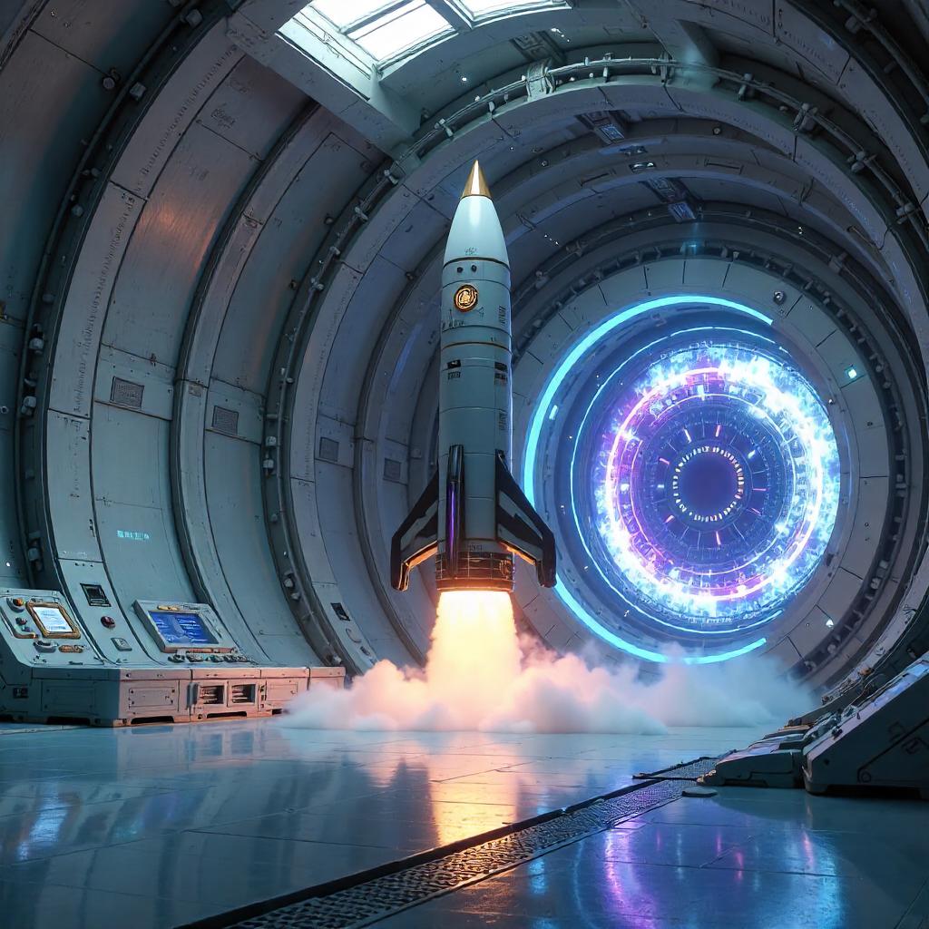 Photorealistic Rocket in a Portal Chamber