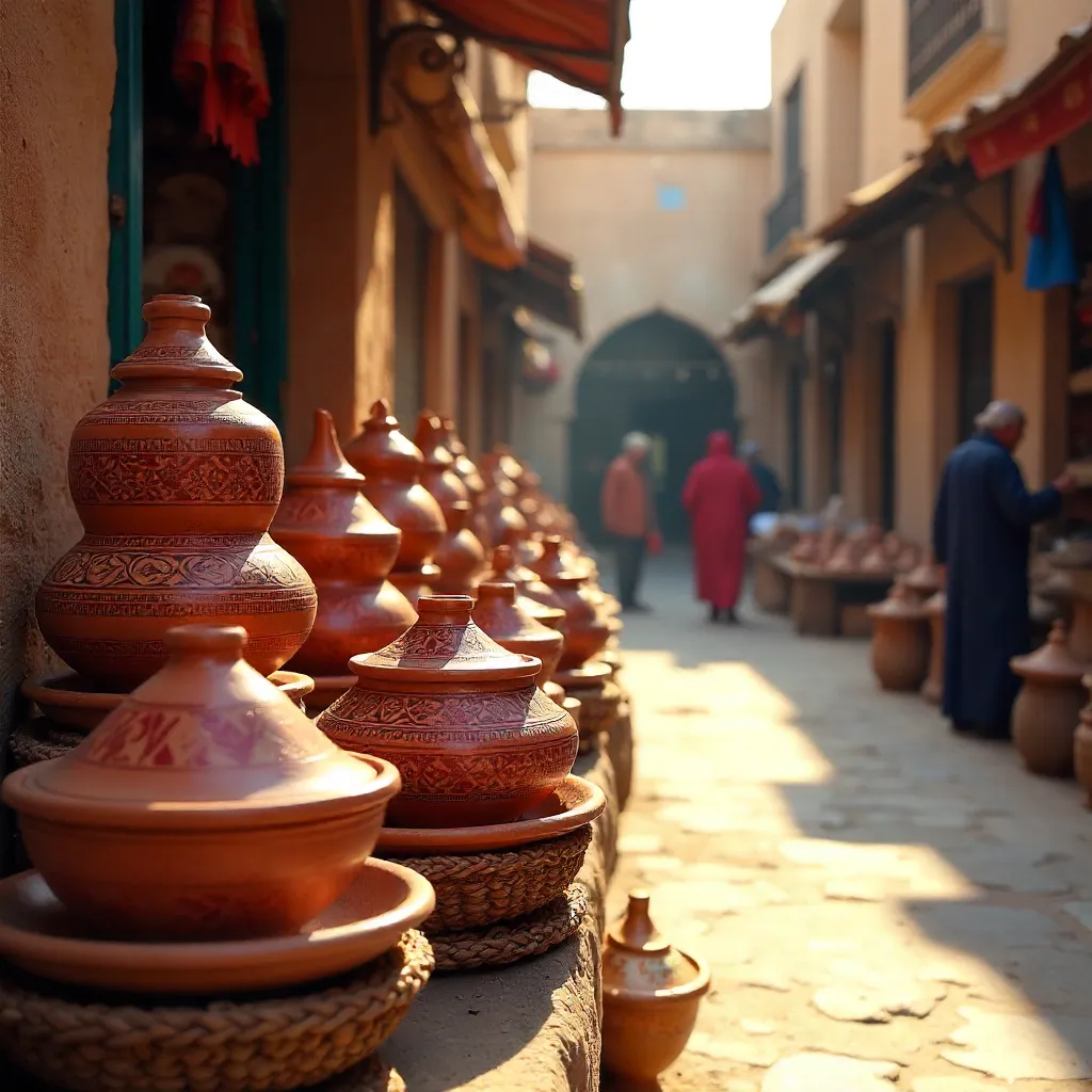 Handcrafted Moroccan Pottery in the Fès Market