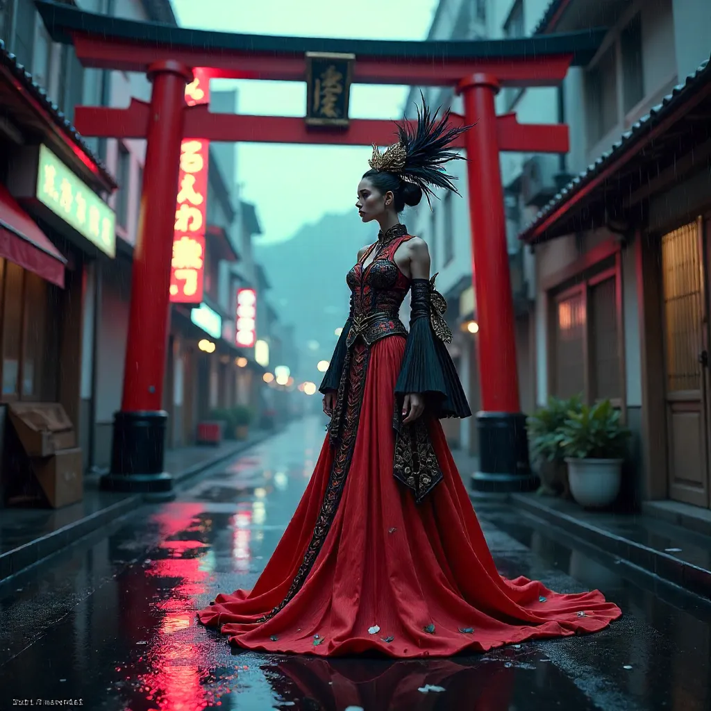 Surreal Neon Tokyo Couture: A High-Fashion Editorial