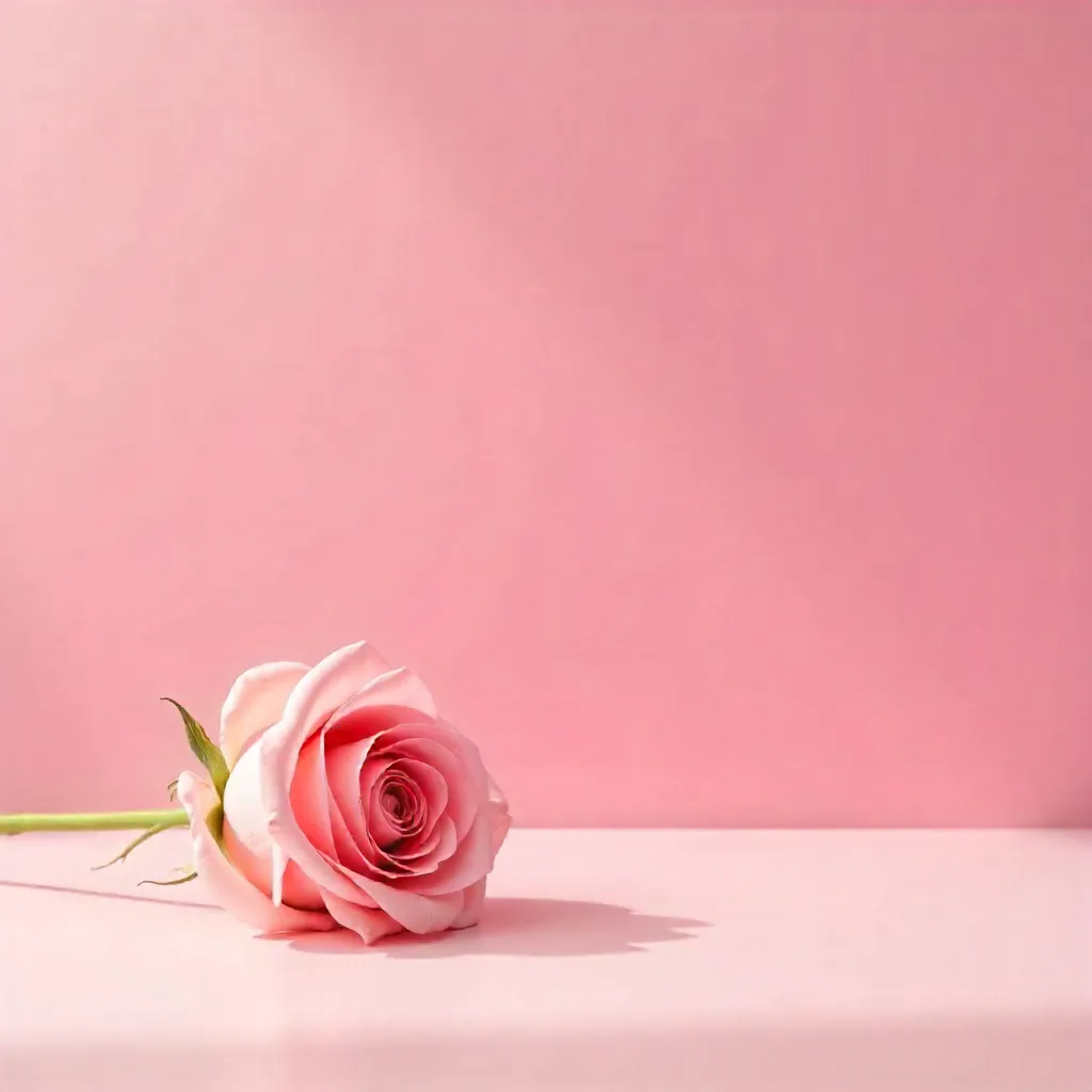 Minimalist Pink Rose with Copy Space