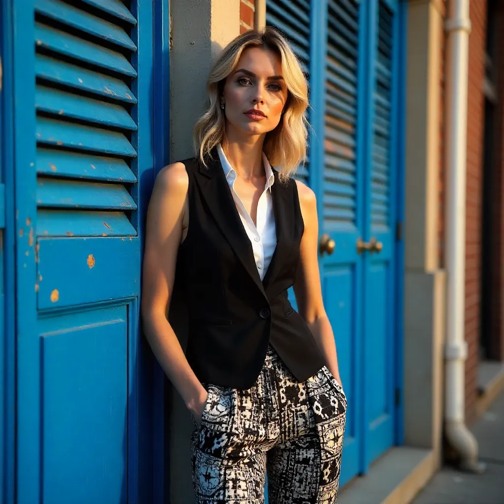 Shutters and Geometry: Patterned Pants Editorial