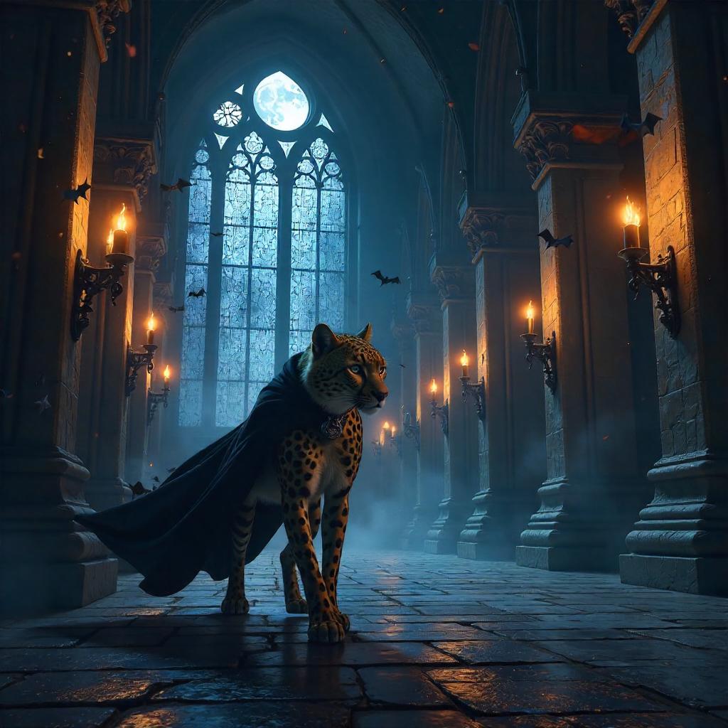 Cheetah Hunter in the Vampire Castle - Concept Art