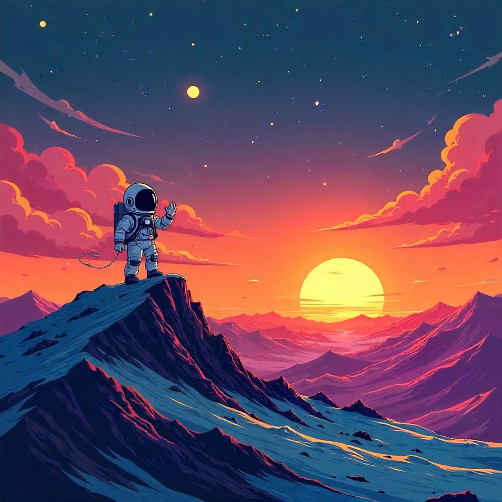 Sunset on a Cartoon-Comet Horizon