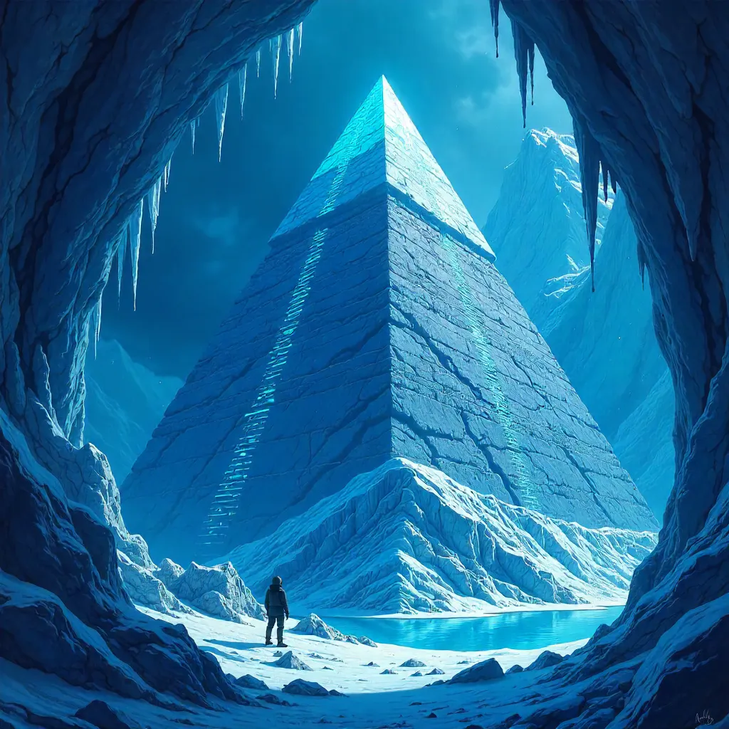 Ice Cavern Pyramid in Anime Style