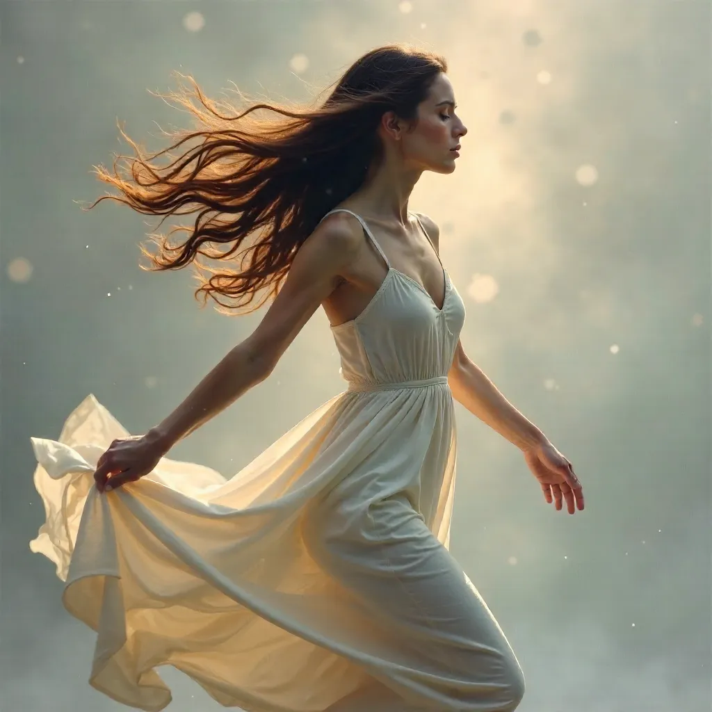 Whispering Strands: A Flowing-Hair Portrait in Motion