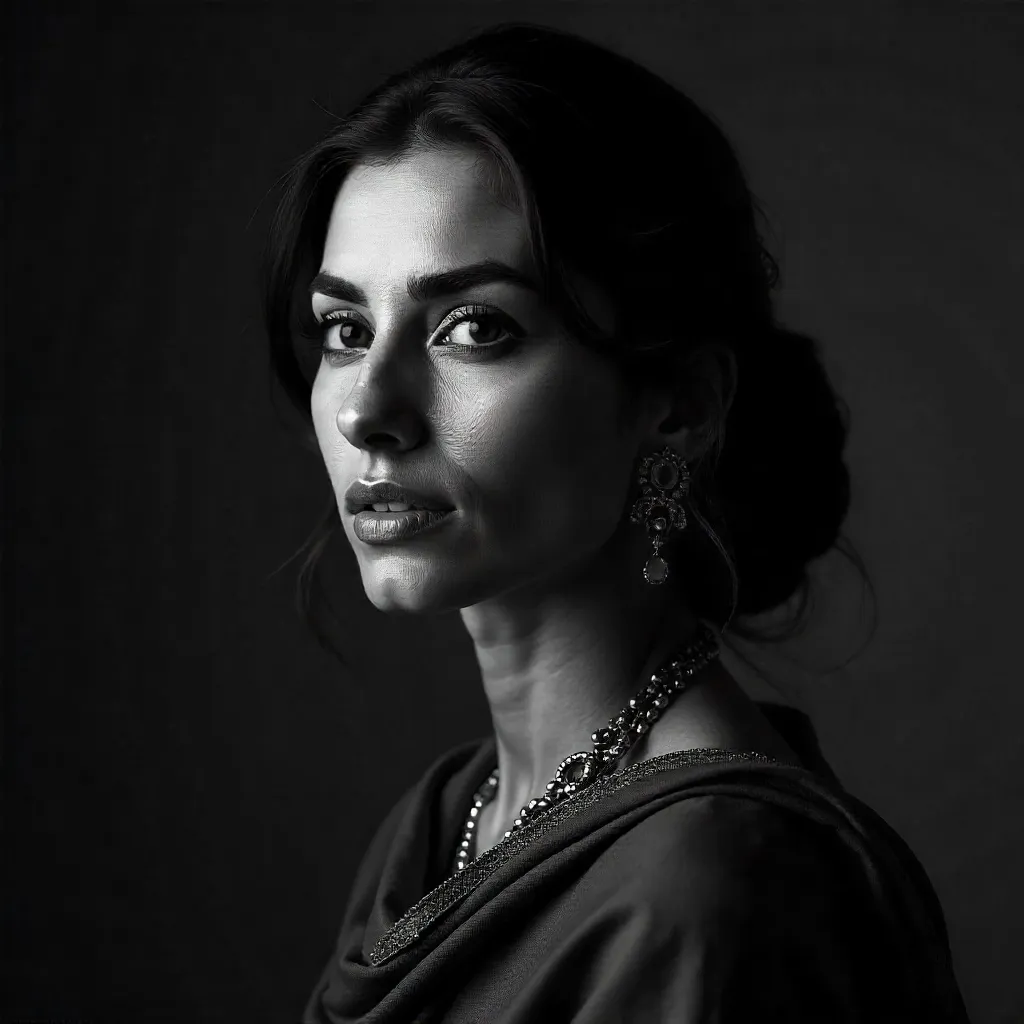 Grace in Mono: Portrait of a Middle Eastern Woman