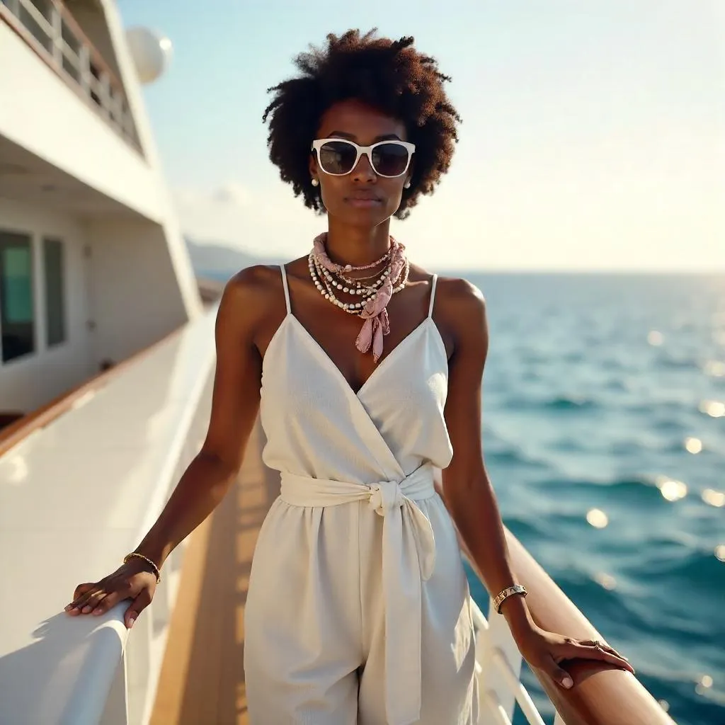 Stylish Black Girl on a Golden Hour Cruise