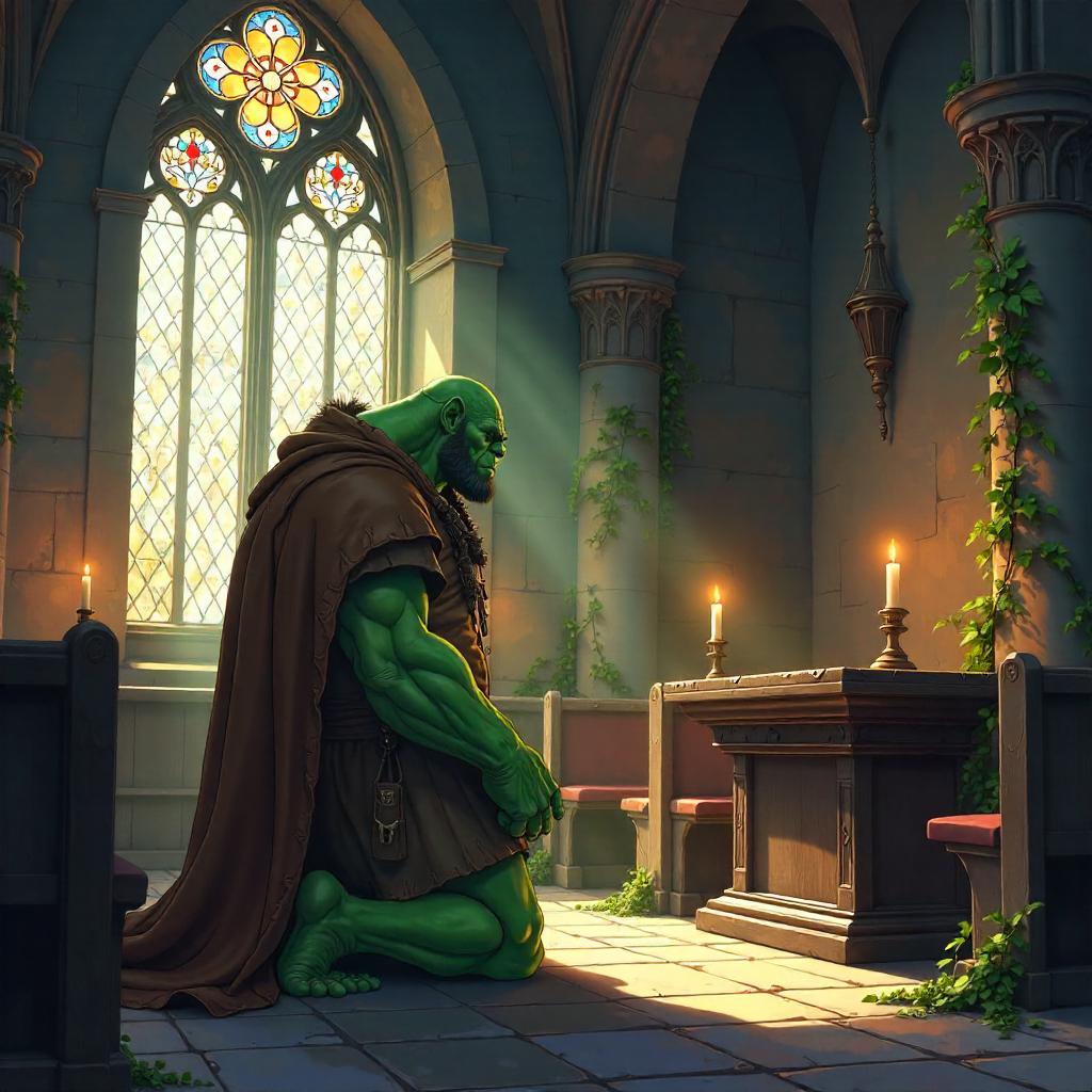 Ogre in the Chapel: An Anime Illustration