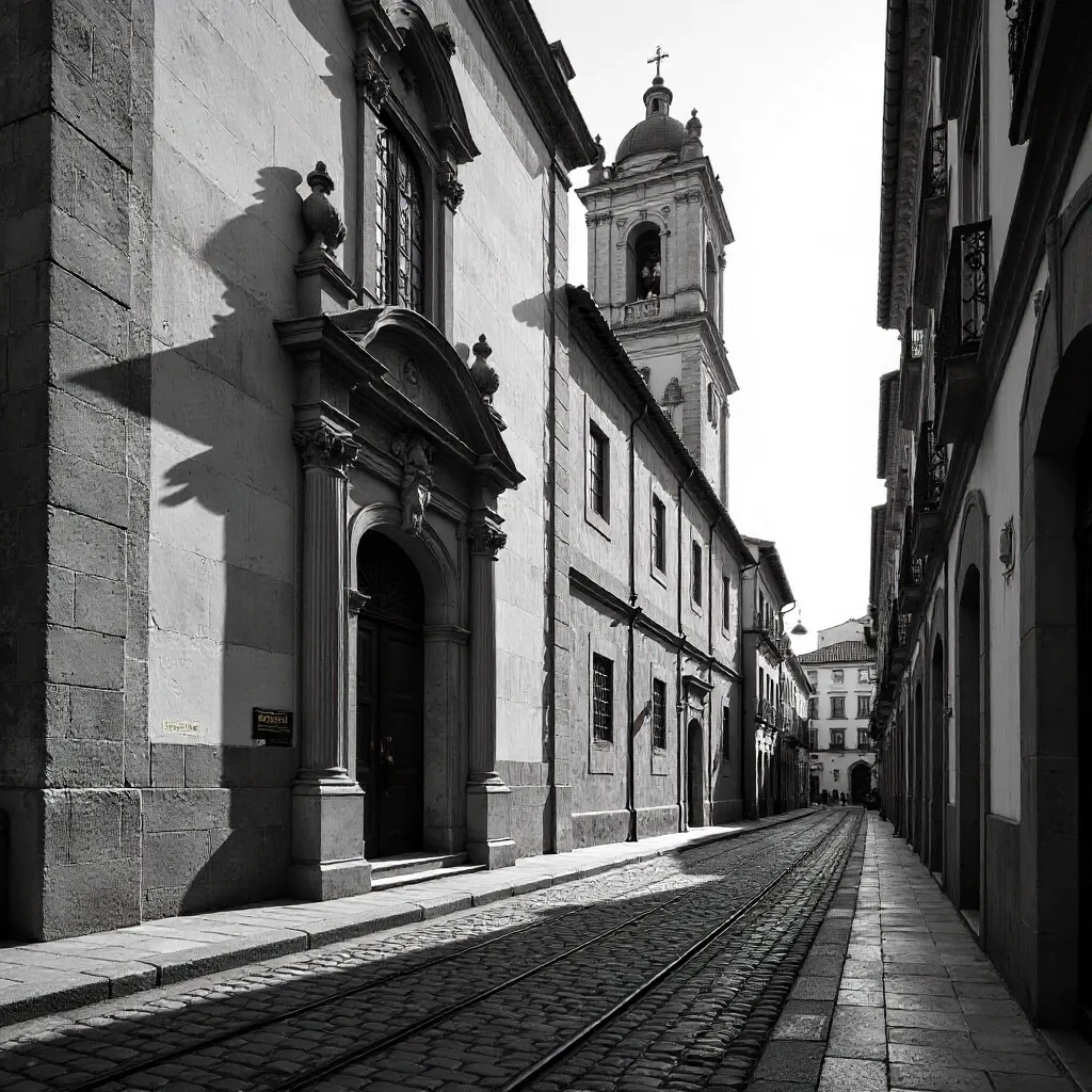 Black and White Porto: Historic Church Street Portrait