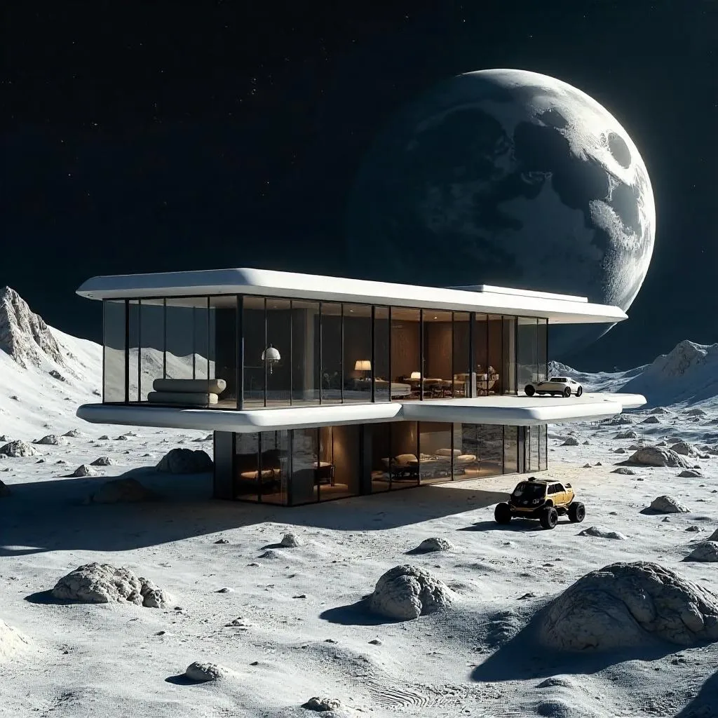 Lunar Mansion: Photorealistic Moon Dwelling