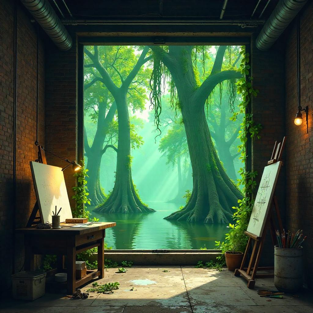 Loft Swamp Concept Art: Industrial Studio
