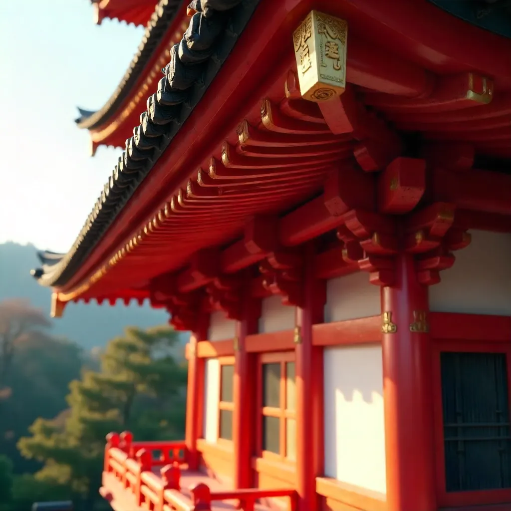 Vermilion Veranda: Close-Up on a Japanese Pagoda