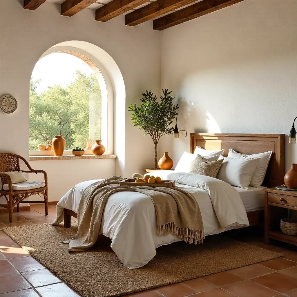 Cozy Mediterranean Bedroom with Natural Elements