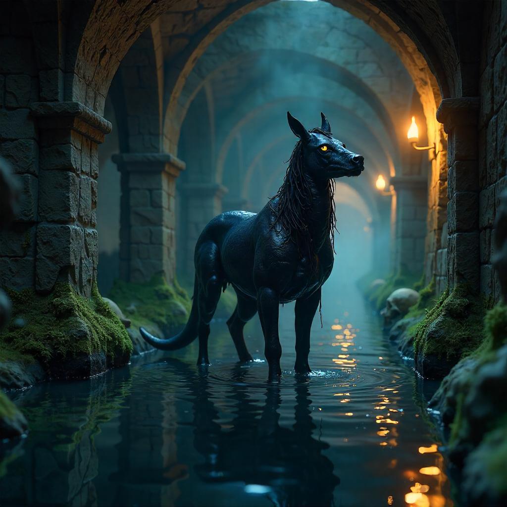 Kelpie in the Catacombs: A 3D Render