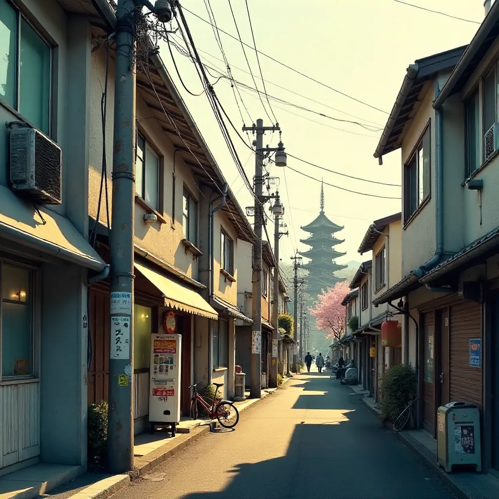 Kyoto Apartments with Overhead Power Lines