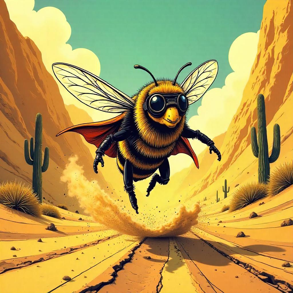 Bee Hero in a Roaring Sandstorm