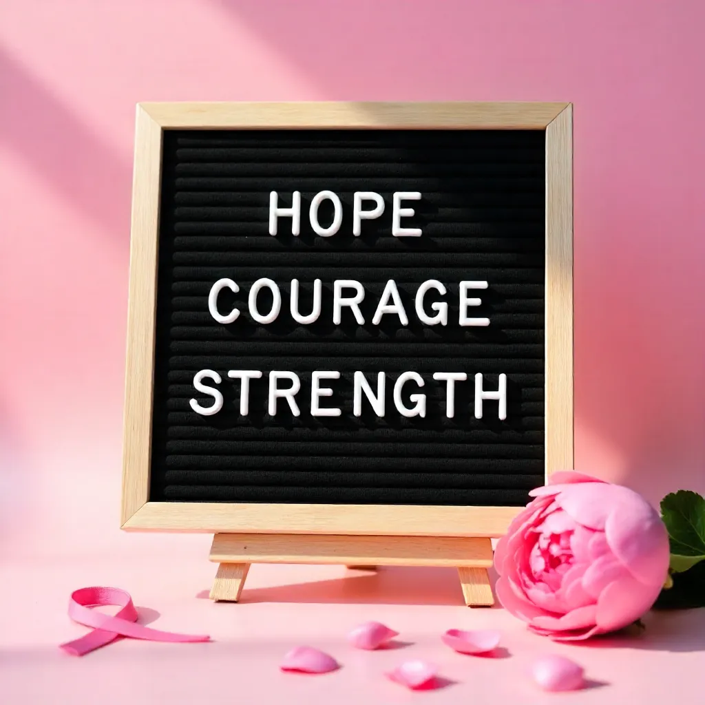 Pink Backdrop Letter Board for Cancer Awareness