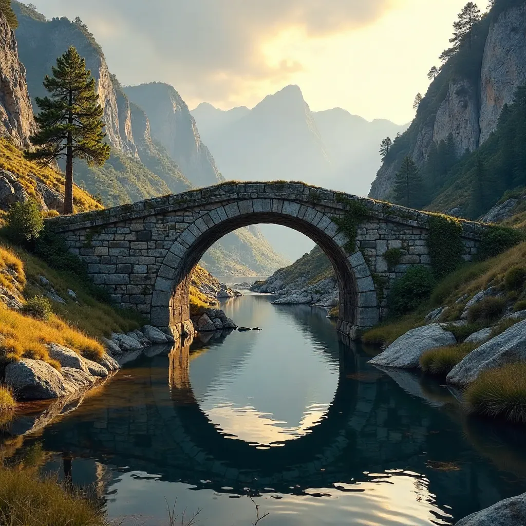 Timeless Stone Bridge Over a Quiet River