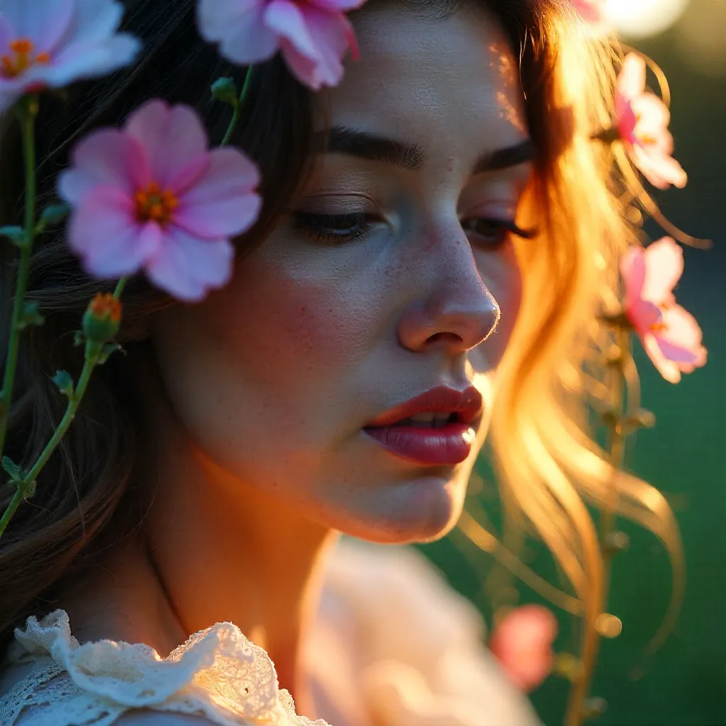 Ethereal Floral Veil Portrait