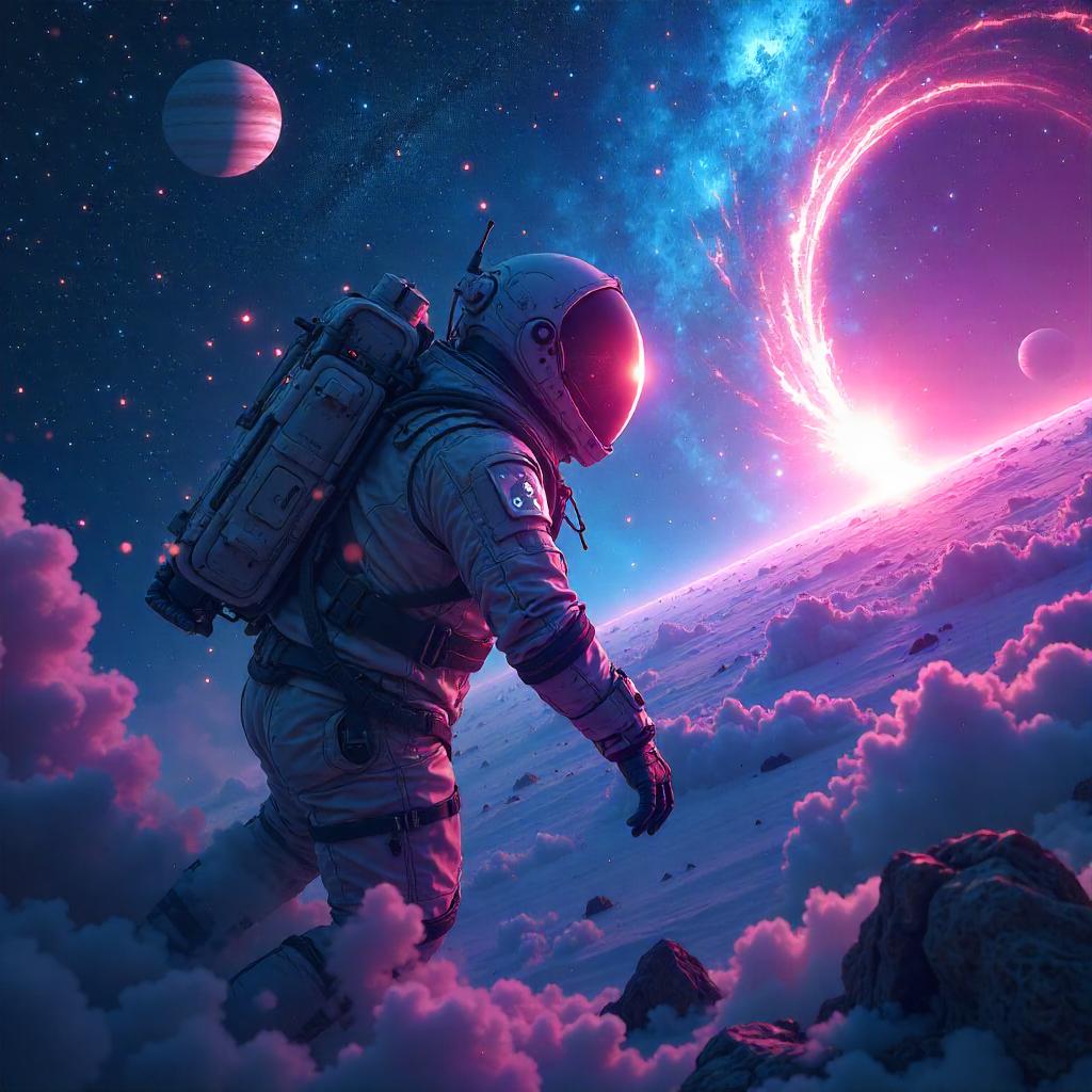 Explorer Among the Stars: Neon Cosmic Voyager