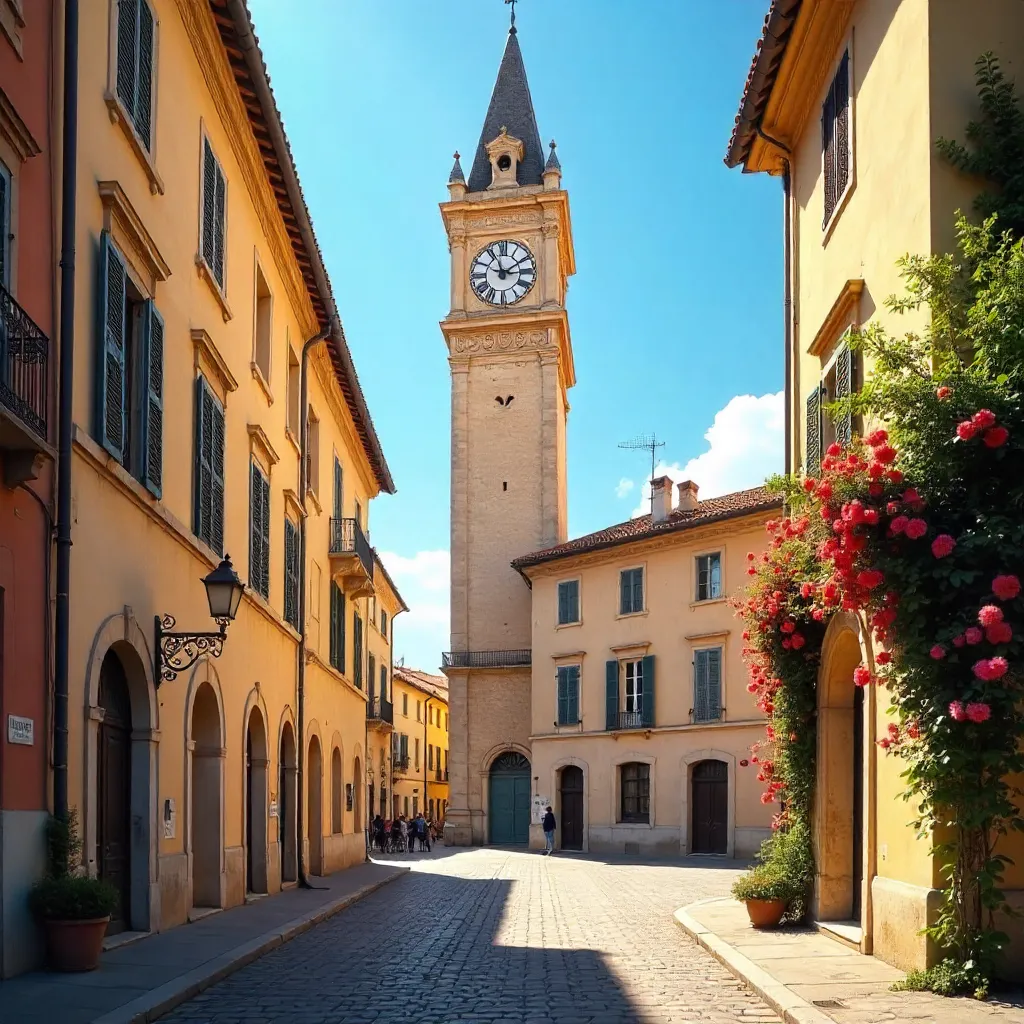 Historic Clock Tower of Nice Under a Clear Provence Sky