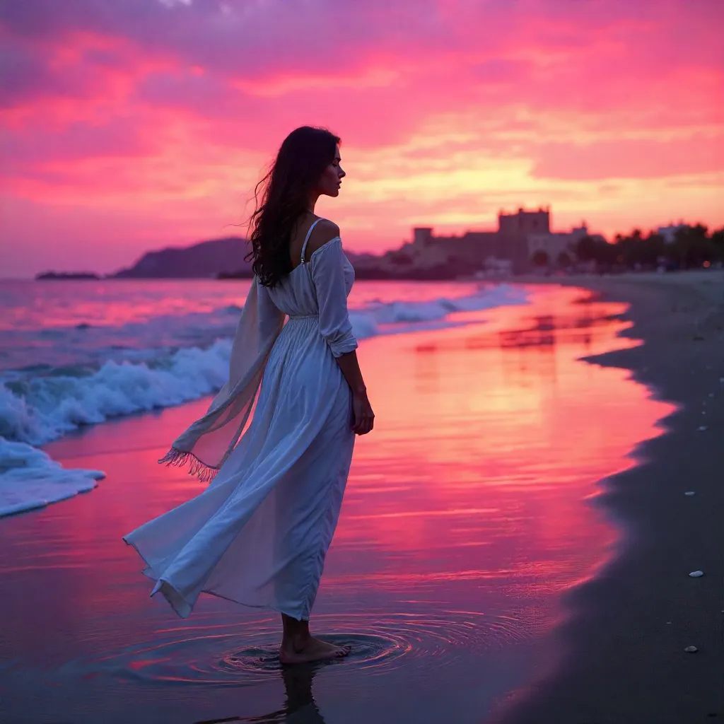 Pink Twilight on Rabat Beach