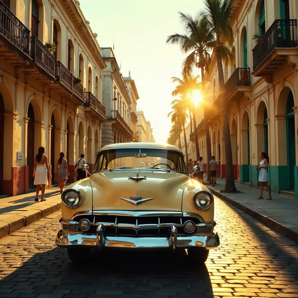 Golden Hour Drive Through La Habana's Historic Facades