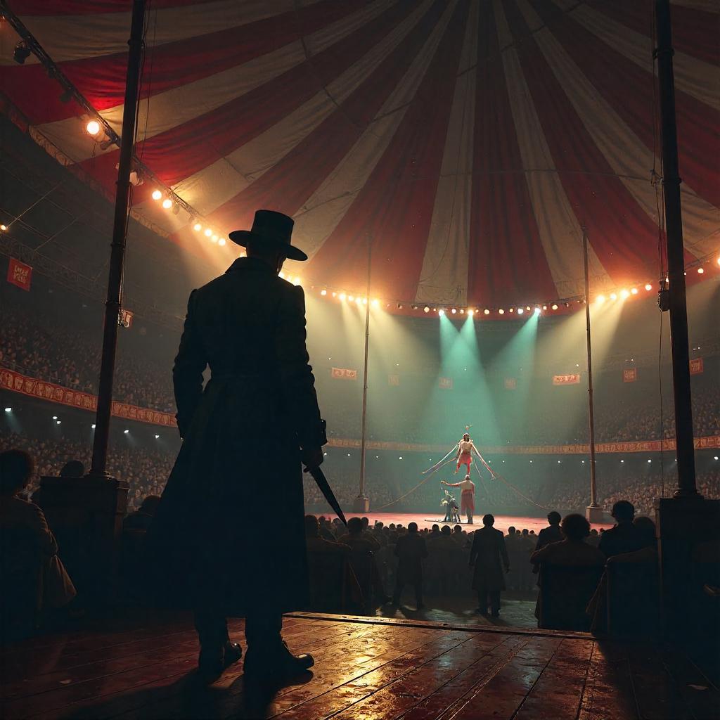 Circus Tent Assassin: Concept Art in Velvet Night