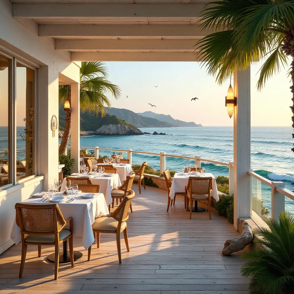 Malibu Farm Oceanfront Terrace at Sunset
