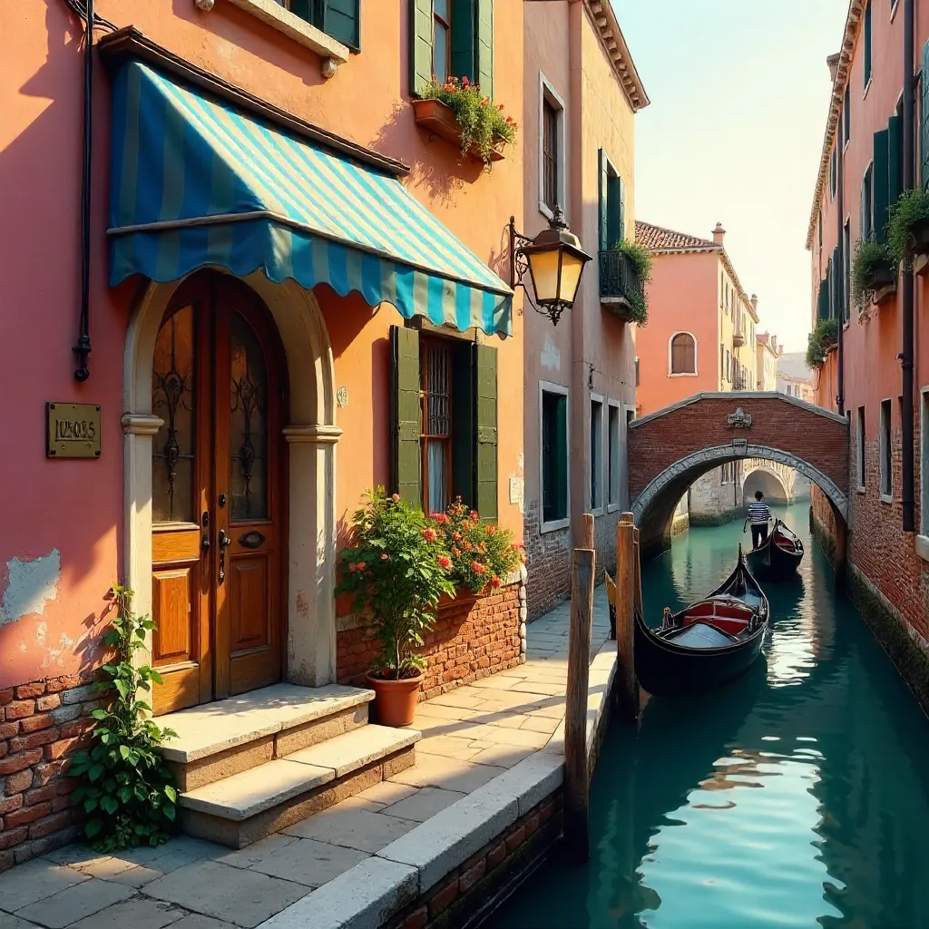 Charming Venetian Canalside Storefront