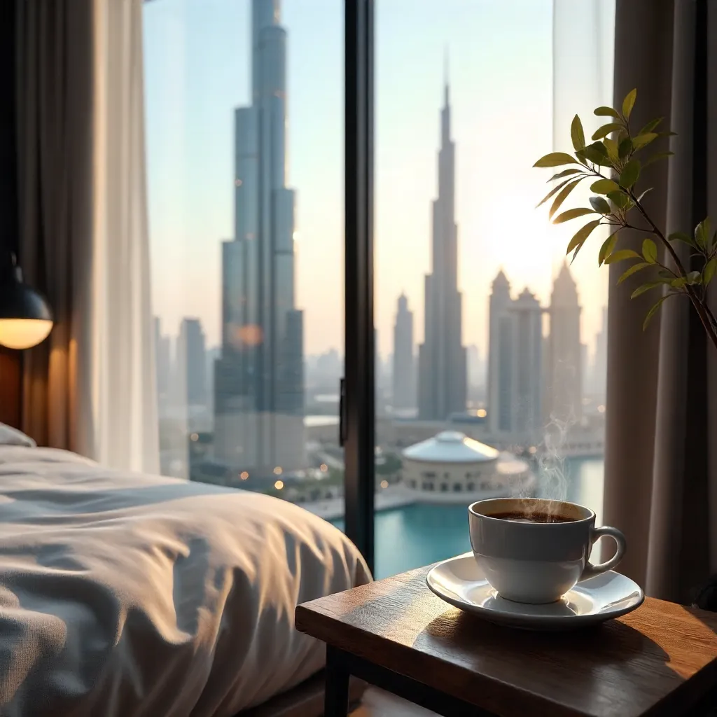 Morning Coffee by the Burj Khalifa View