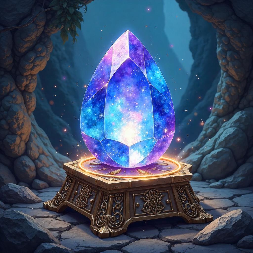 Soul Gem Watercolor: RPG Inventory Card