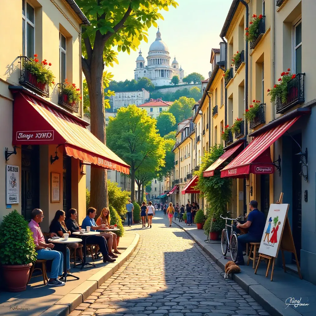 Montmartre Street Life at Golden Hour
