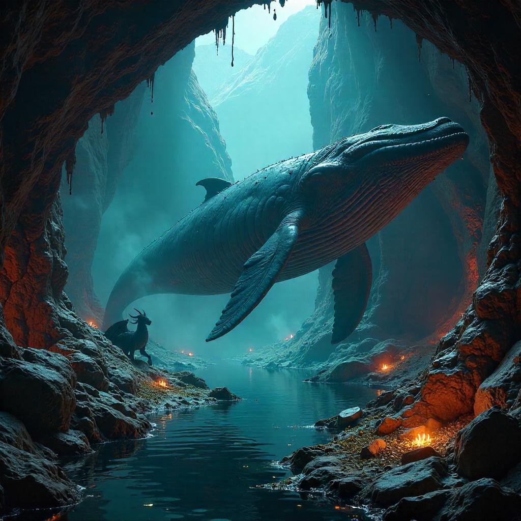 Whale in the Dragon's Lair: Photorealistic Encounter
