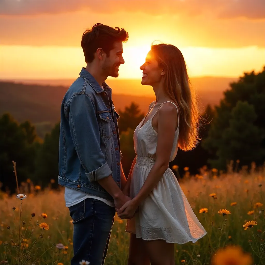 Sunset Lovers: A Golden Hour Moment