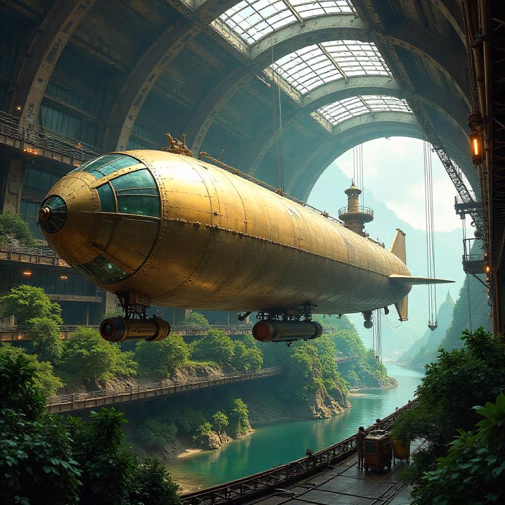 Airship in a Terraforming Station – Concept Art
