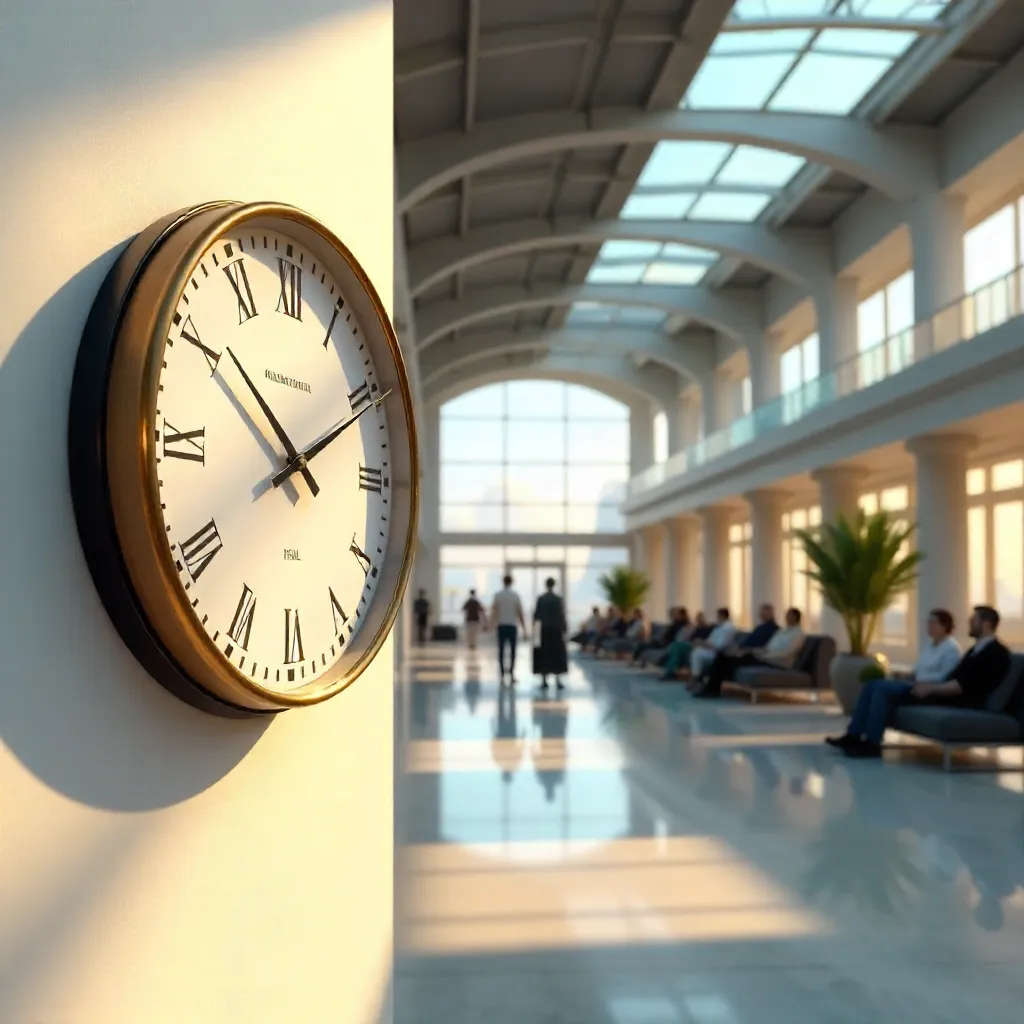 Elegant Wall Clock in a Spacious Terminal