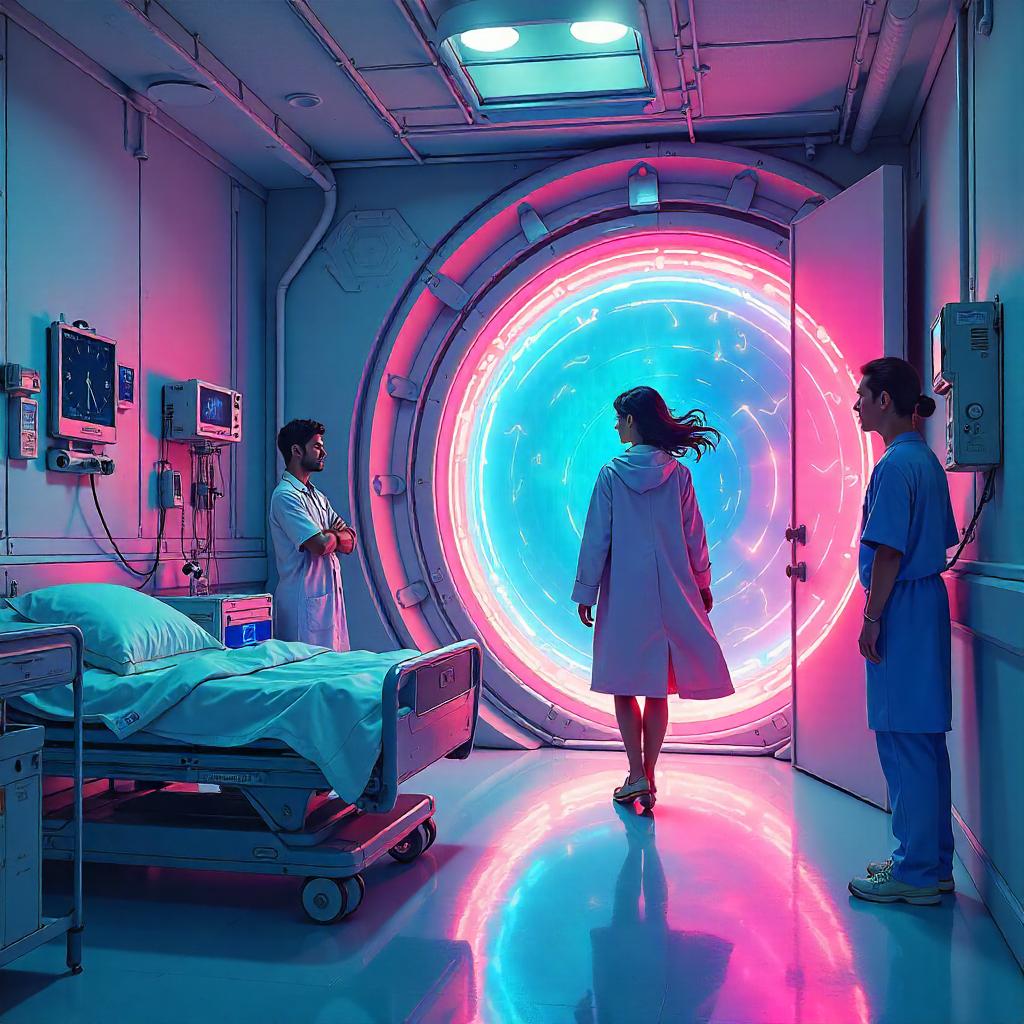 Time Traveler in a Neon Anime Hospital