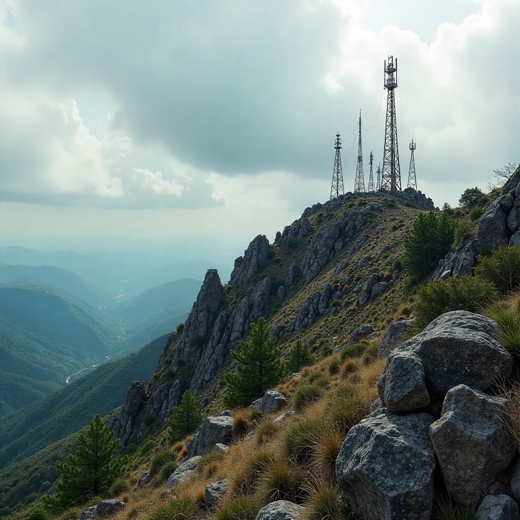 Antennas on Perote Mountain under Cloudy Veracruz Skies