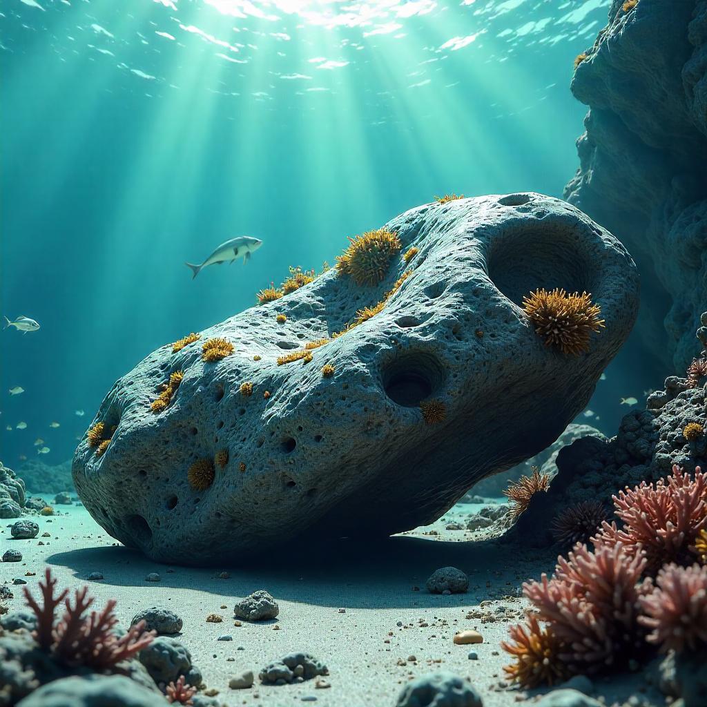 Submerged Meteor: A 3D Underwater Render