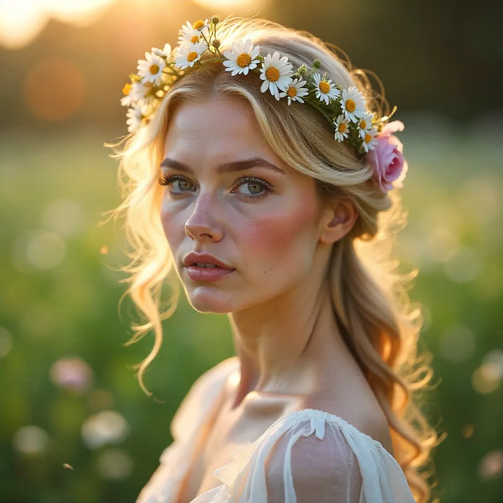 Dreamy Floral Portrait in Soft Focus