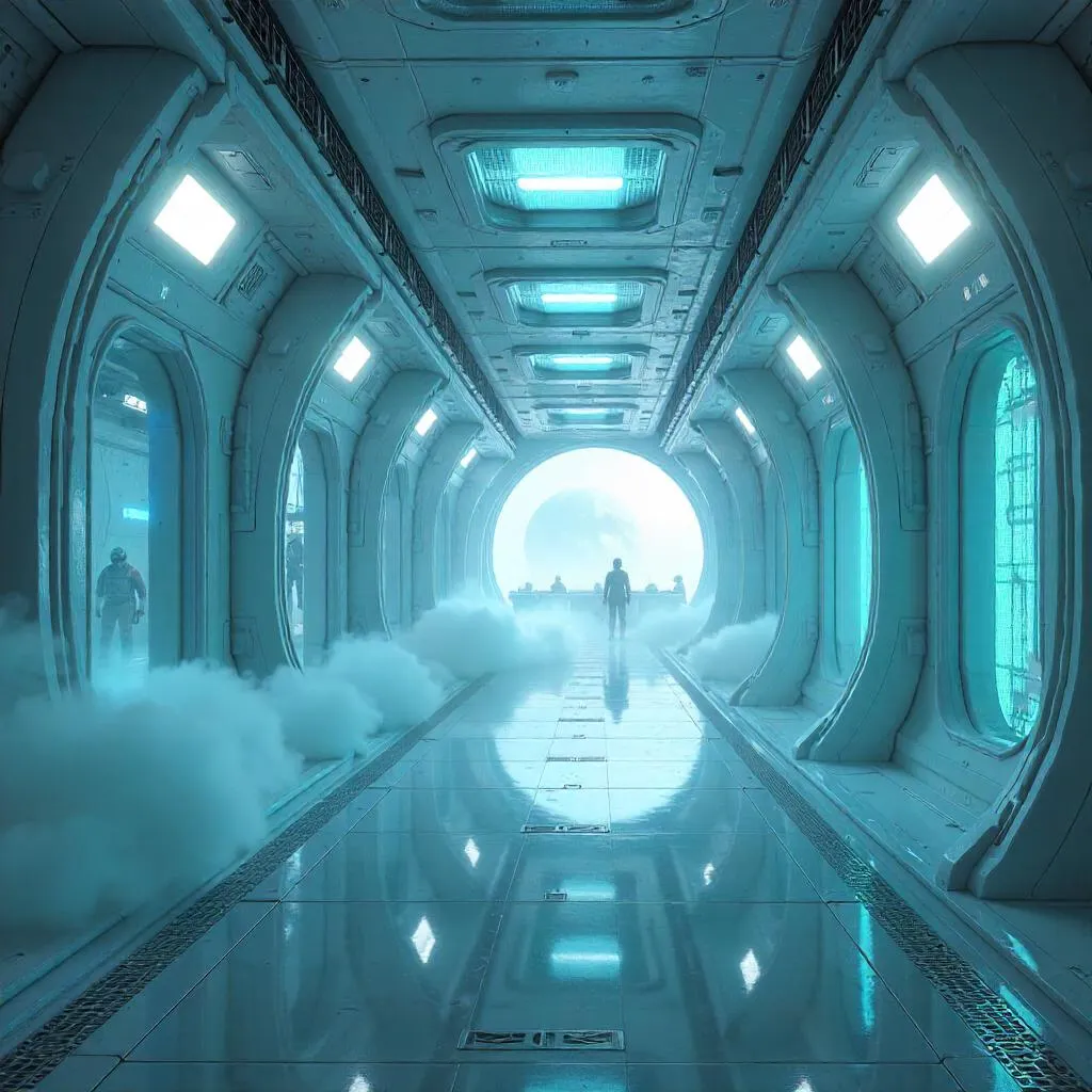 Mist in a Photorealistic Space Colony