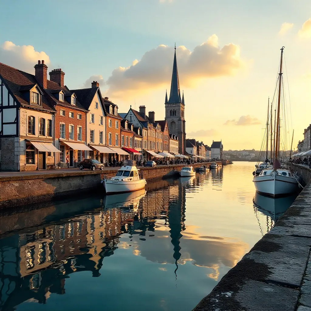 Golden Hour at Honfleur Harbor