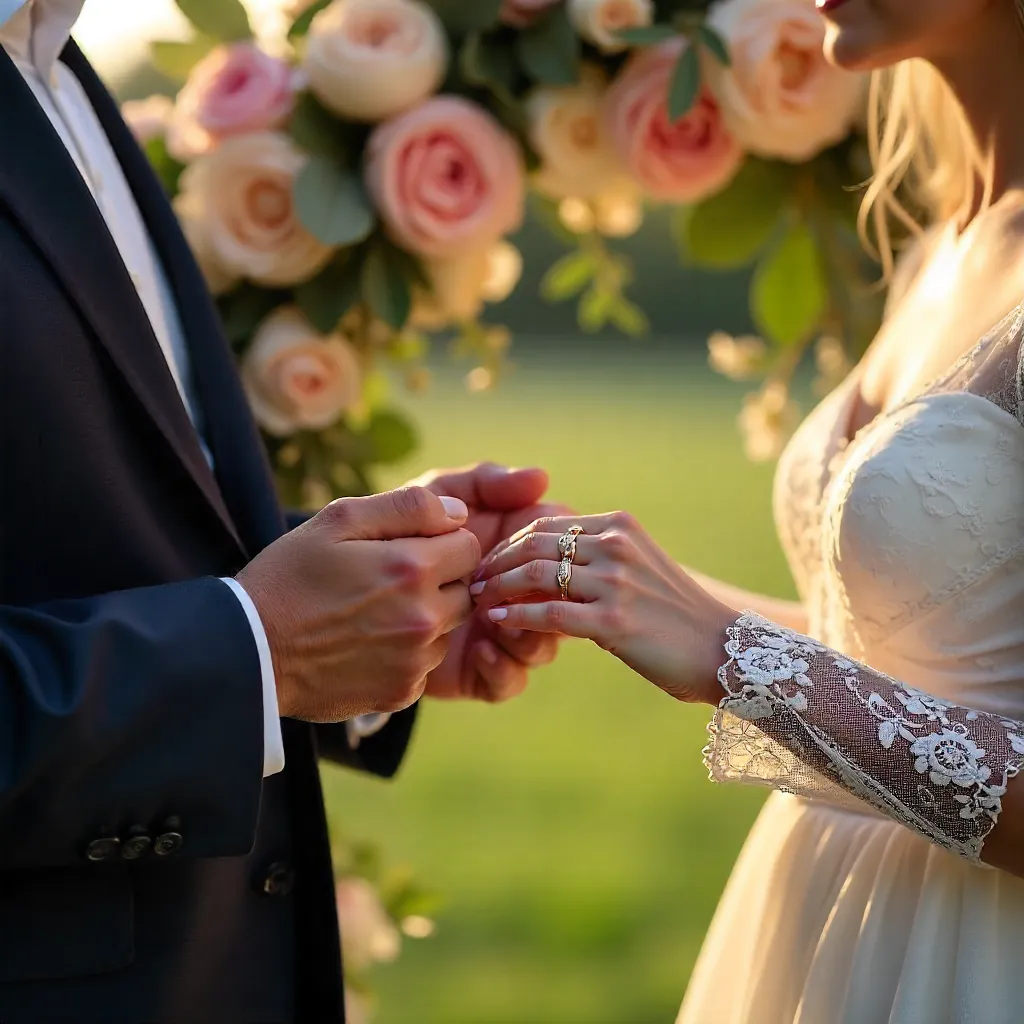 Intimate Ring Exchange Under a Floral Arch