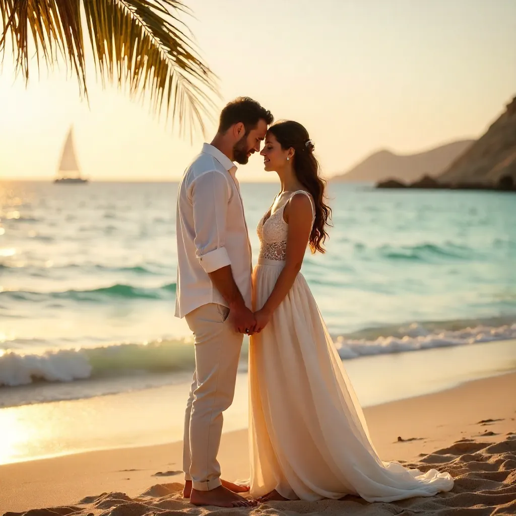 Serene Egyptian Beach Romance for Wedding Photography