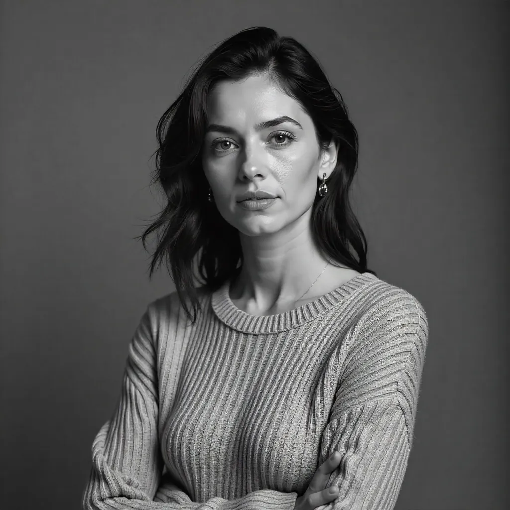 Elegant Monochrome Portrait in Knit Sweater