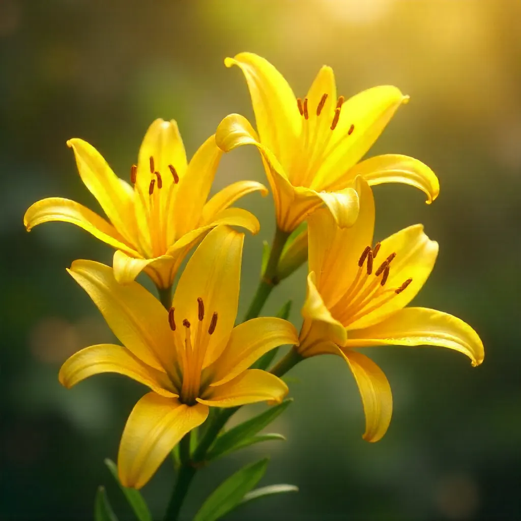 Vibrant Yellow Lilies in Dynamic Motion Blur