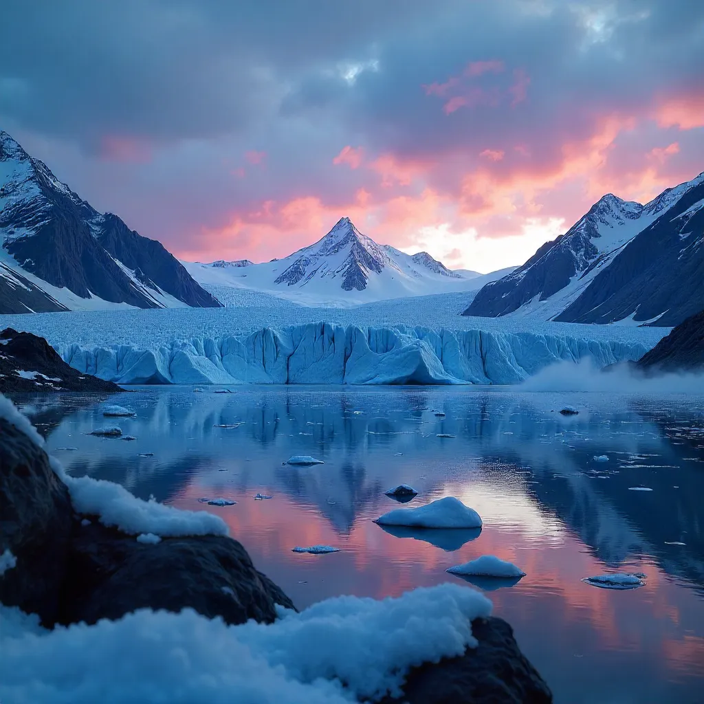 Twilight Glacier: Moody Ice Landscape